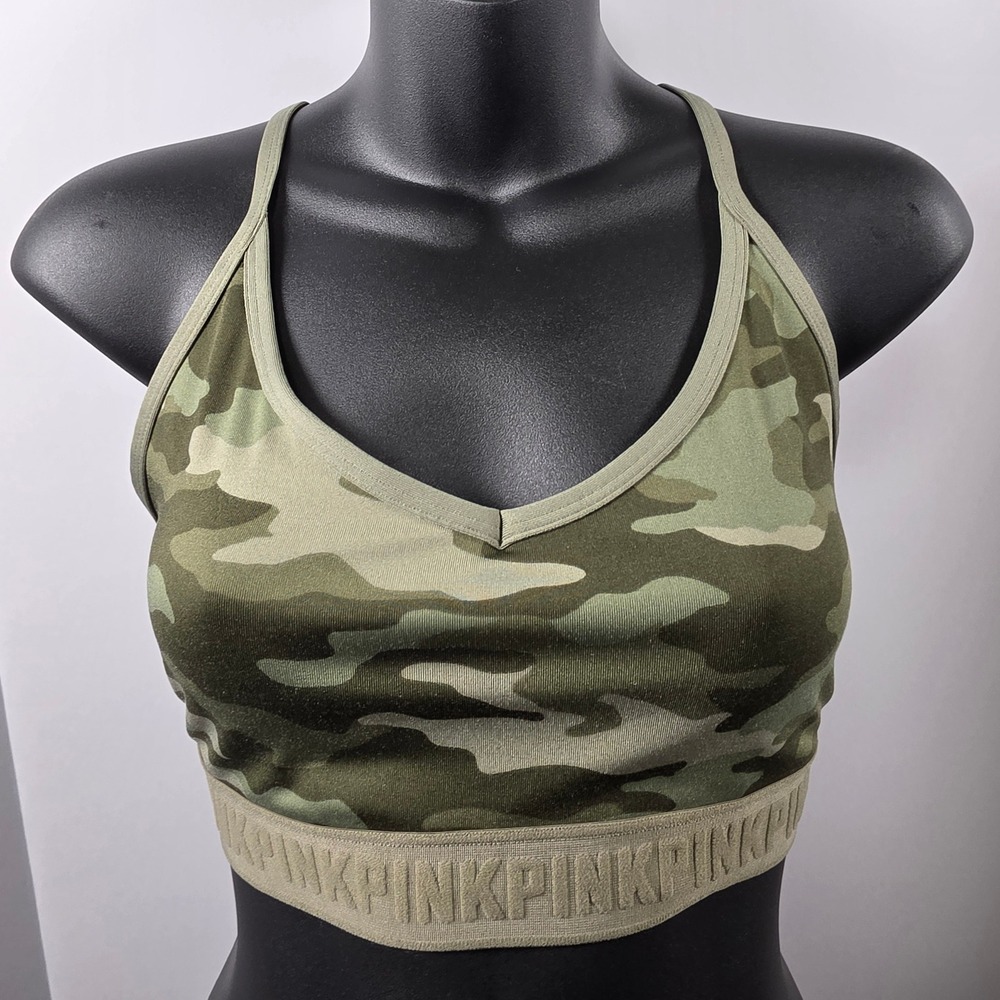 PINK Victoria's Secret Ultimate Camo Racerback Sports Bra S-DD Camo